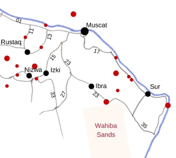 Nizwa carte Nizwa carte