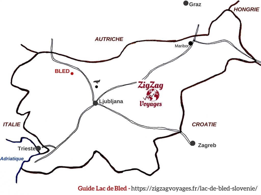Carte Lac de Bled Slovenie carte Carte Lac de Bled Slovenie carte