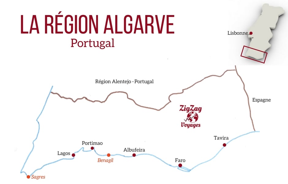 Algarve Carte Algarve Portugal
