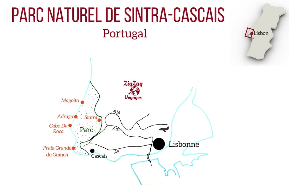 Carte de Sintra Portugal - Parc Naturel Sintra Cascais