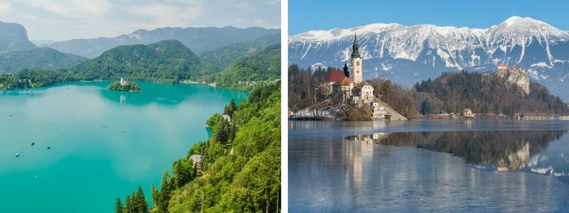 Lac de Bled - été vs hiver