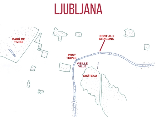 Carte Plan Ljubljana Slovenie