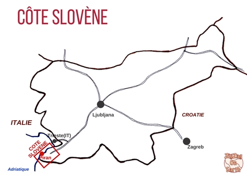 Piran Slovenie Carte cote slovene