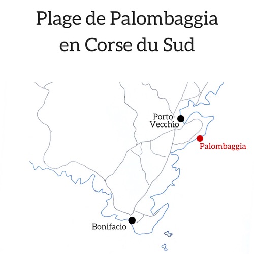 Plage de Palombaggia Carte Corse