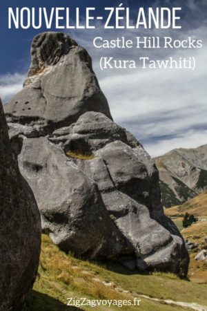 Kura Tawhiti Castle Hill Rocks Nouvelle Zelande voyage Pin