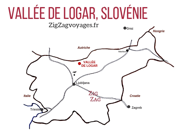 Logarska Dolina Slovenie vallée de Logar Carte