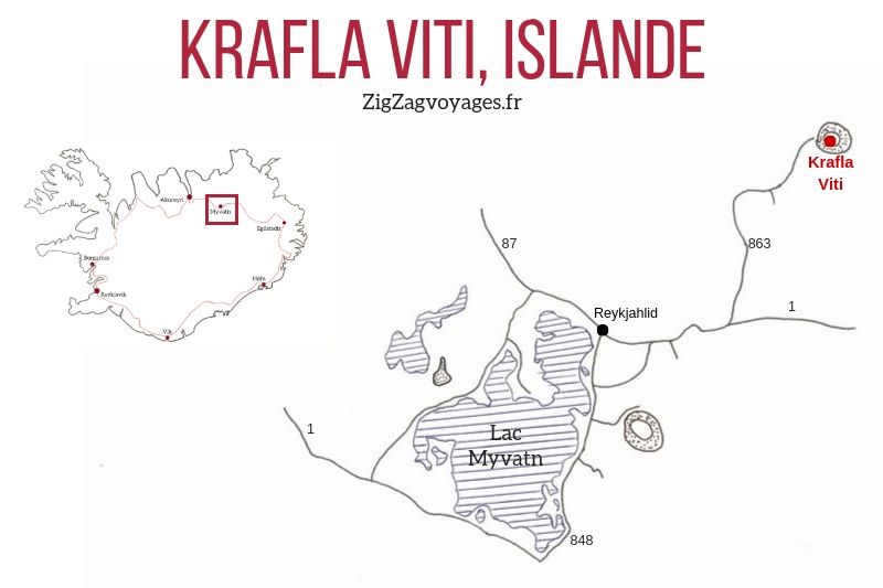 localisation Krafla viti Myvatn Islande carte