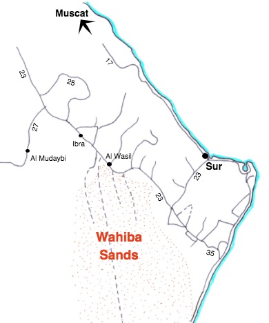 Carte Wahiba Sands Oman desert