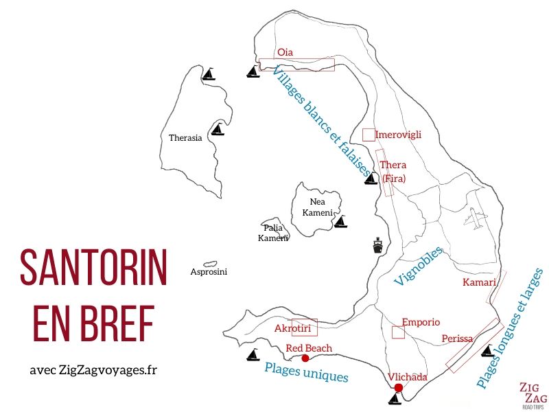 paysages Santorin carte voyage