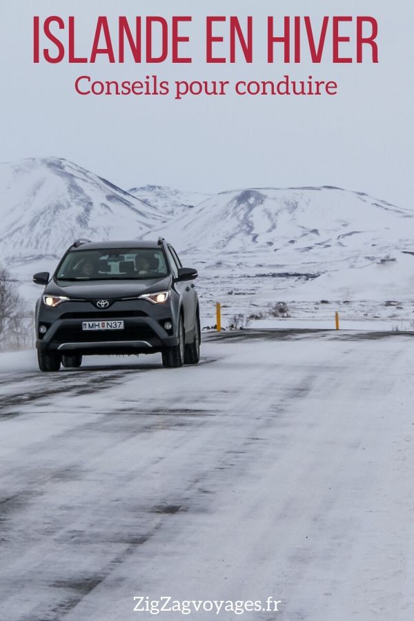 Conduire en Islande en hiver voyage Pin