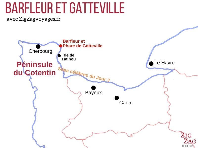 Gatteville Barfleur Normandie carte