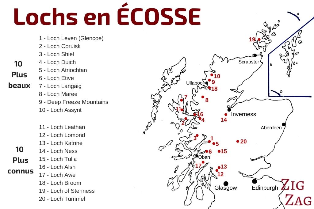 Lochs Ecosse carte