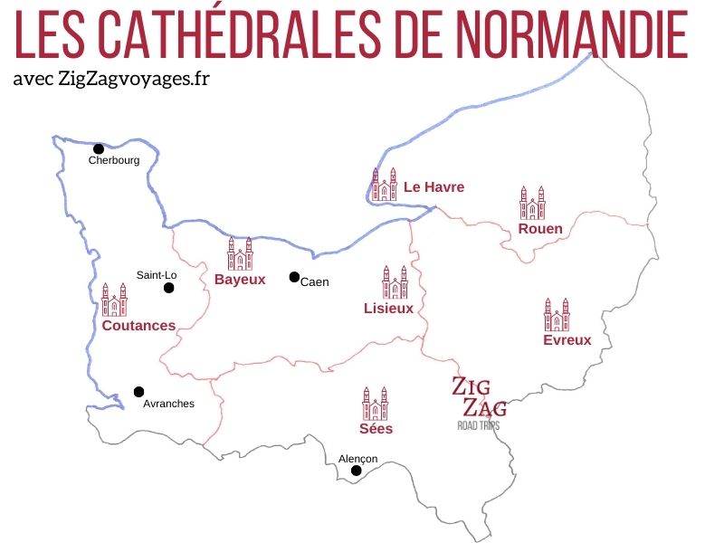 cathedrale normandie carte
