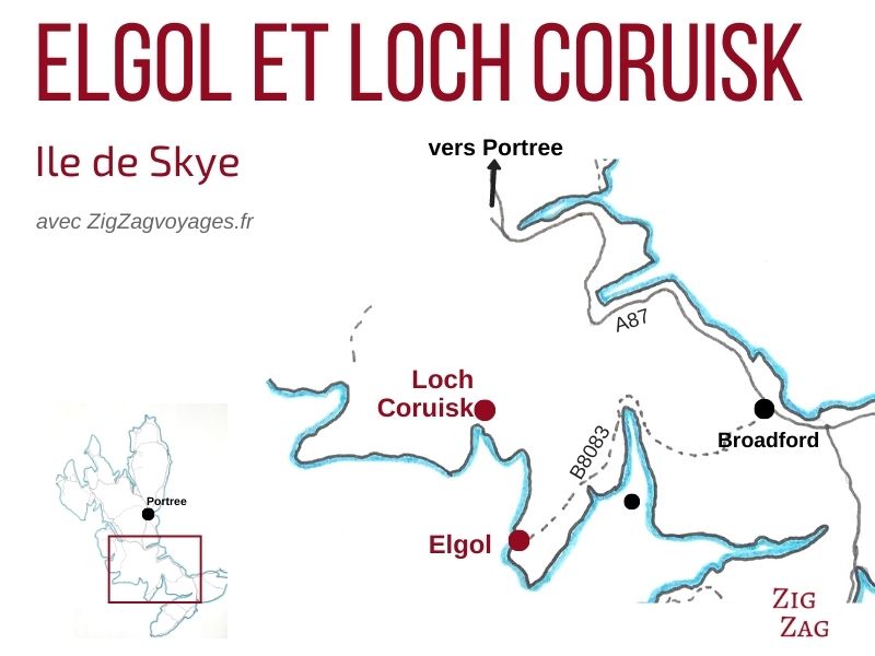 Carte Elgol Loch Coruisk Ile de Skye