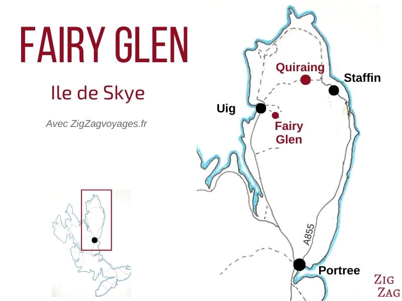 Carte Fairy Glen Ile de Skye