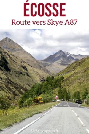 Route vers Skye A87 Ecosse Pin1