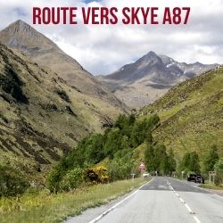 Route vers Skye A87 Ecosse