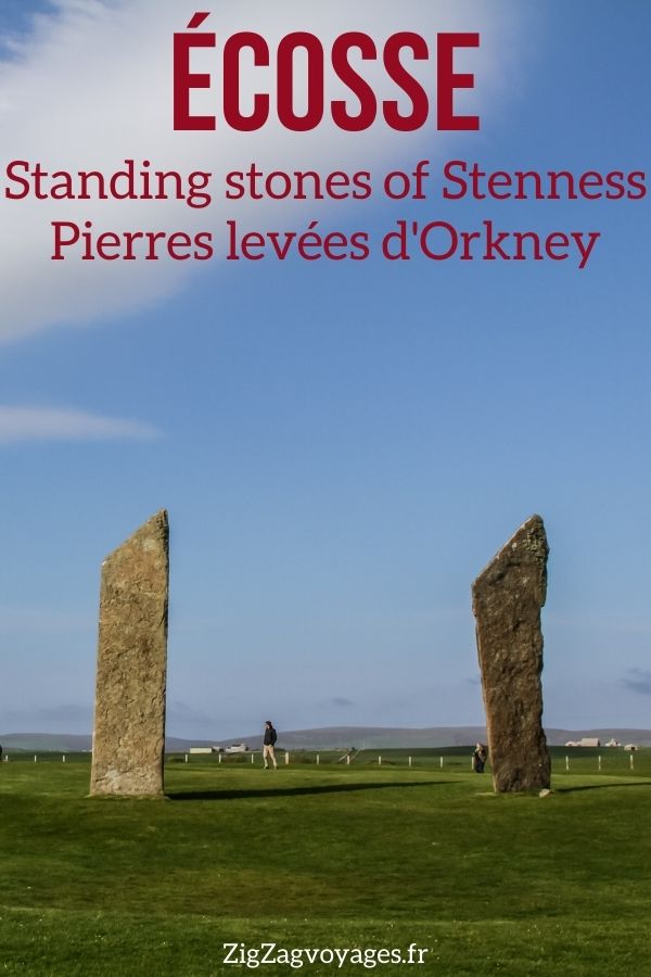 Standing stones of Stenness Pierres levees Orkney Ecosse Pin2