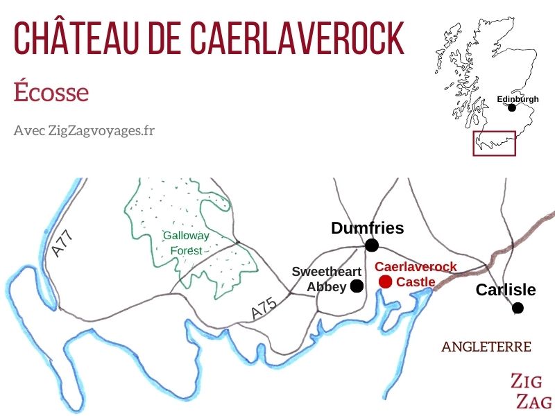 Carte Chateau Caerlaverock Castle Ecosse