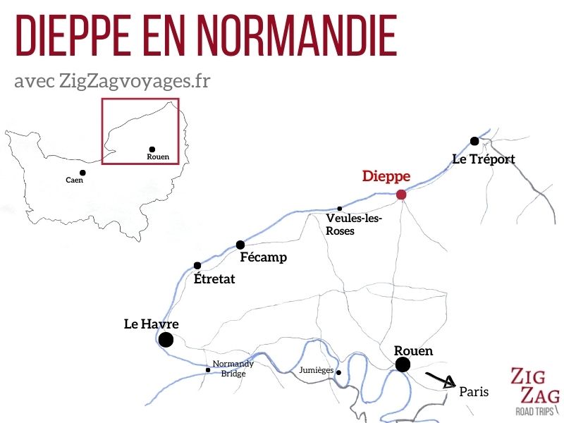 Carte Dieppe en Normandie localisation
