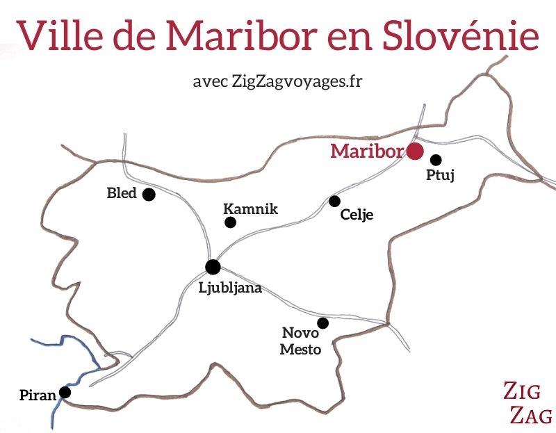Carte Maribor en Slovenie