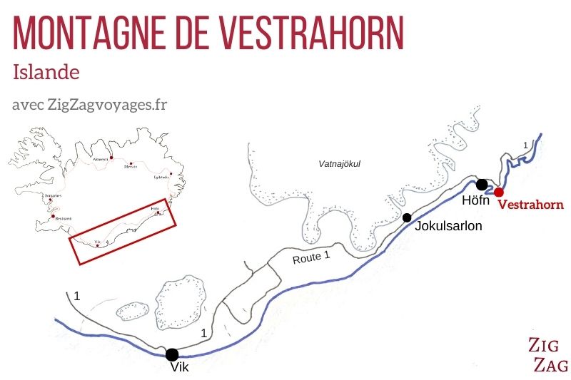 Carte Vestrahorn Islande