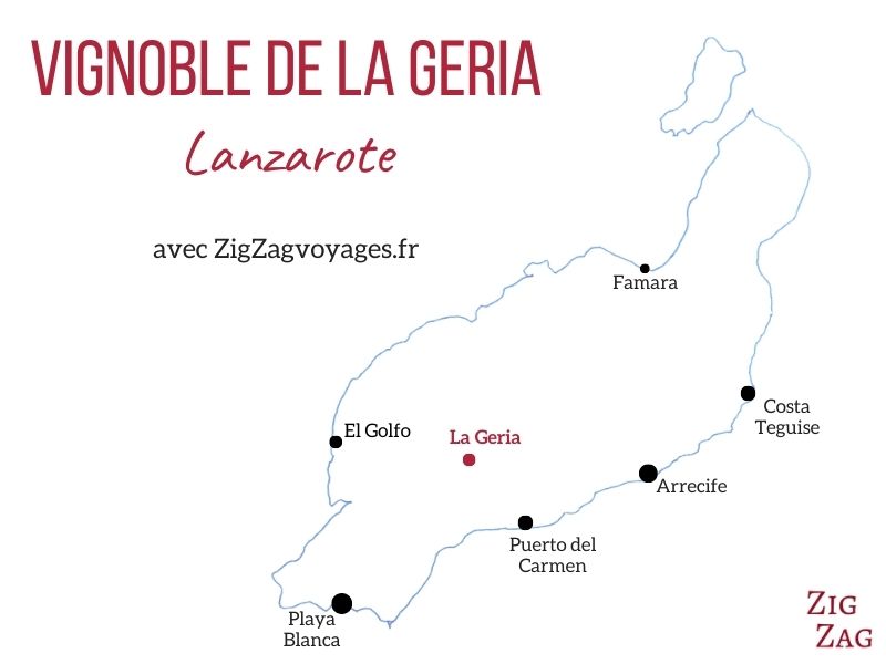 La Geria vignoble Lanzarote carte localisation