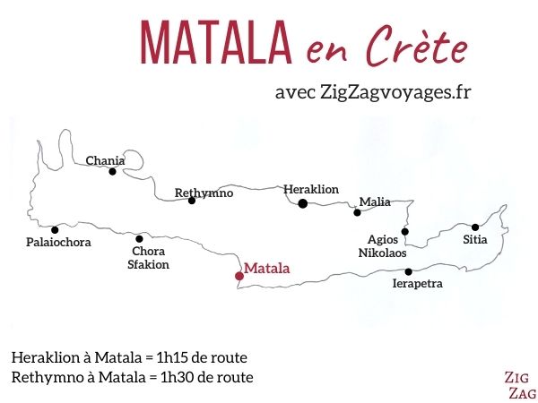 Localisation Matala Crete Carte