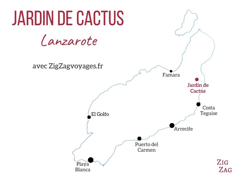 jardin de cactus lanzarote carte localisation
