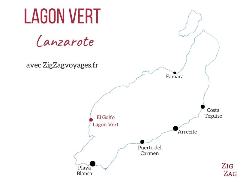 lac Lagon vert lanzarote carte localisation
