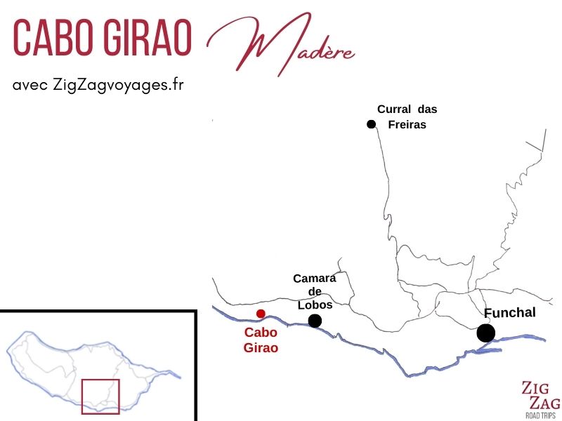 Cabo Girao Madere carte localisation