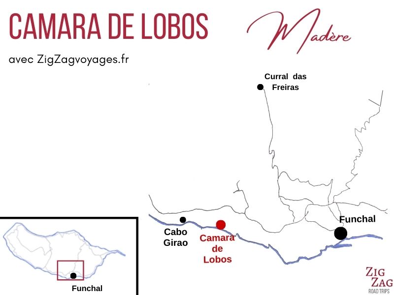 Carte Camara de Lobos Madere localisation