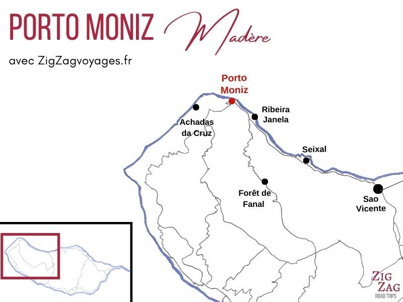 ville Porto Moniz Madere carte localisation