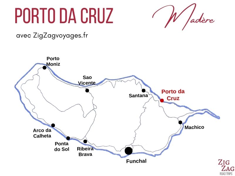 Carte Porto da Cruz Madere Localisation