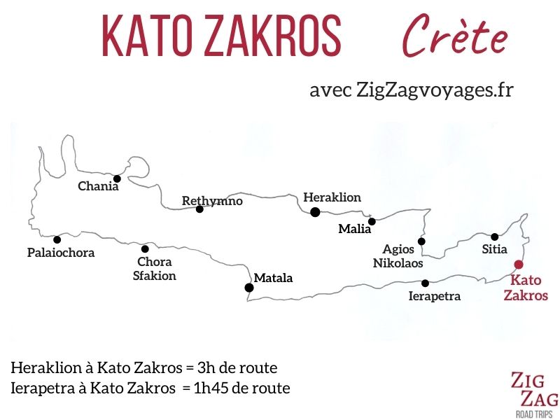 Carte Kato Zakros Crete localisation