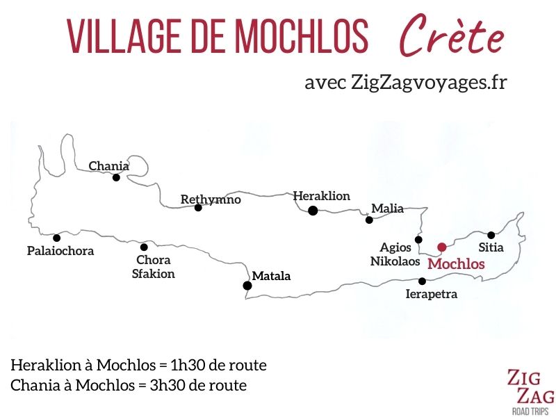 Carte Village mochlos Crete localisation