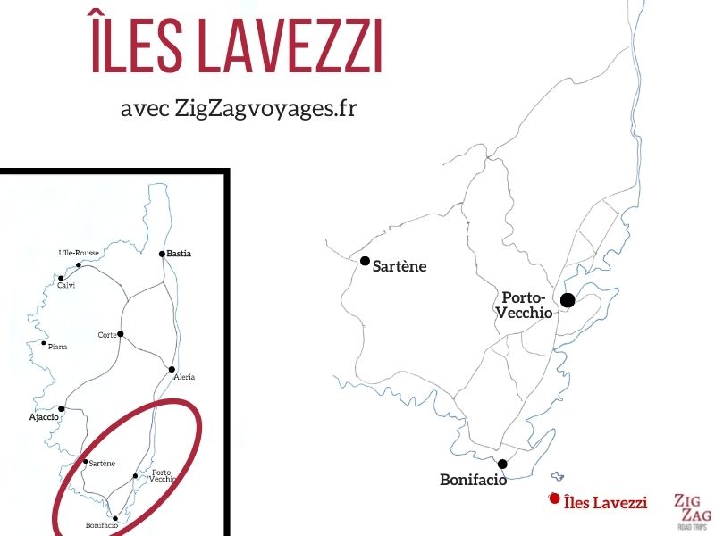 Carte Iles Lavezzi Corse