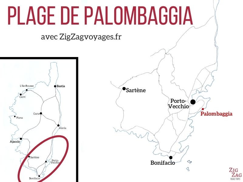 Plage Palombaggia Corse Carte