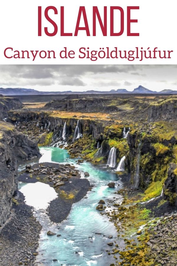 Canyon Sigoldugljufur Islande cascades Pin