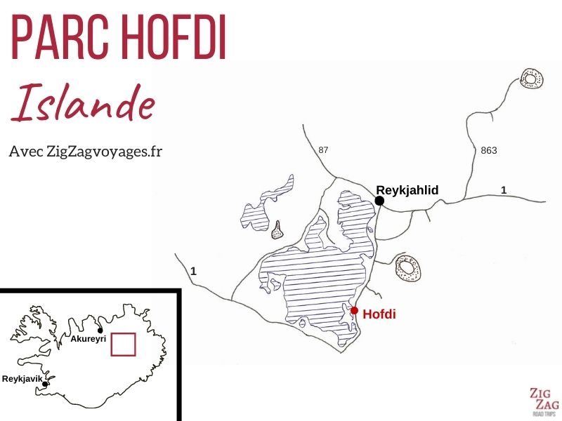 Carte parc Hofdi Myvatn Islande