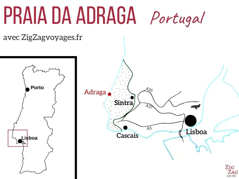 plage Praia da Adraga Portugal Carte
