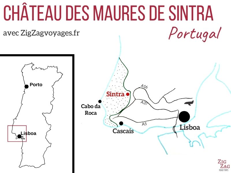 Localisation Chateau des Maures Sintra Carte Portugal