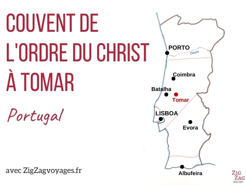 Localisation Couvent ordre du Christ Tomar Templier Portugal Carte