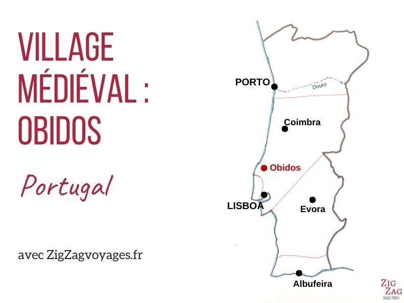 Localisation village Obidos Portugal carte