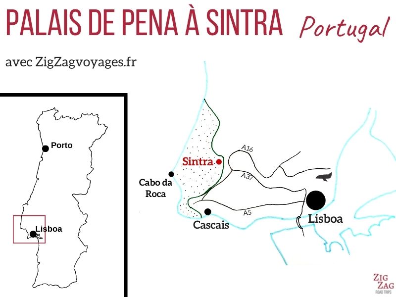 Ou se trouve palais national Pena Sintra Portugal Carte