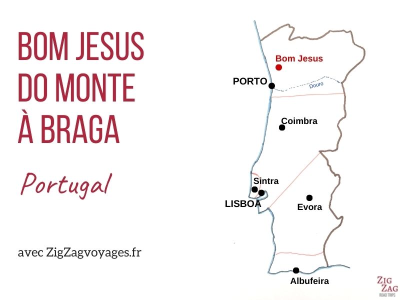 Sanctuaire Bom Jesus do Monte Braga Portugal Carte