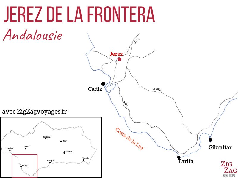 Carte Jerez de la Frontera Andalousie Espagne