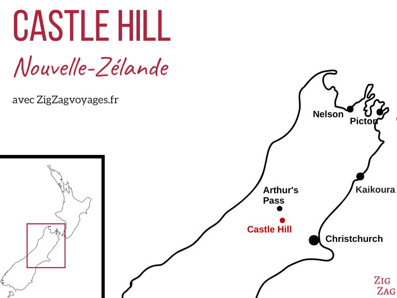 Castle Hill Nouvelle Zelande Carte Rocks