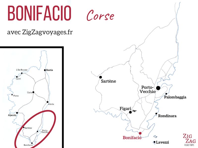 Carte Bonifacio Corse