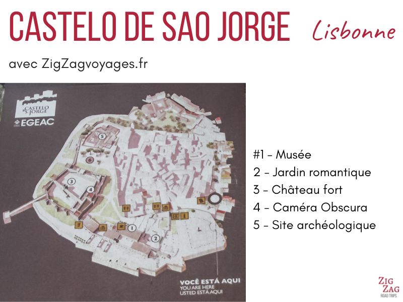 Carte Chateau Lisbonne Castelo sao jorge